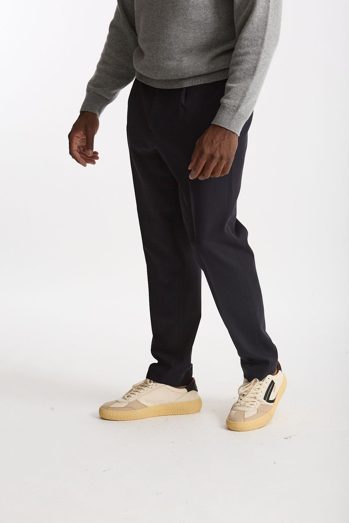 Pantalone in misto lana stretch blu men Santaniello - 3