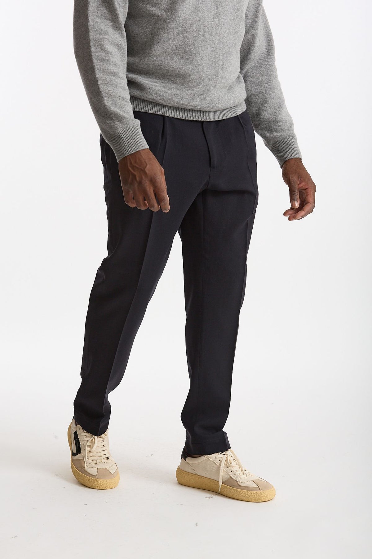 Pantalone in misto lana stretch blu men Santaniello - 1