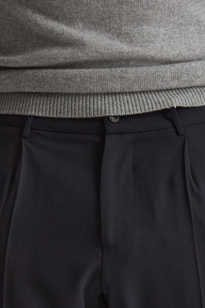 Pantalone in misto lana stretch blu men Santaniello - 5