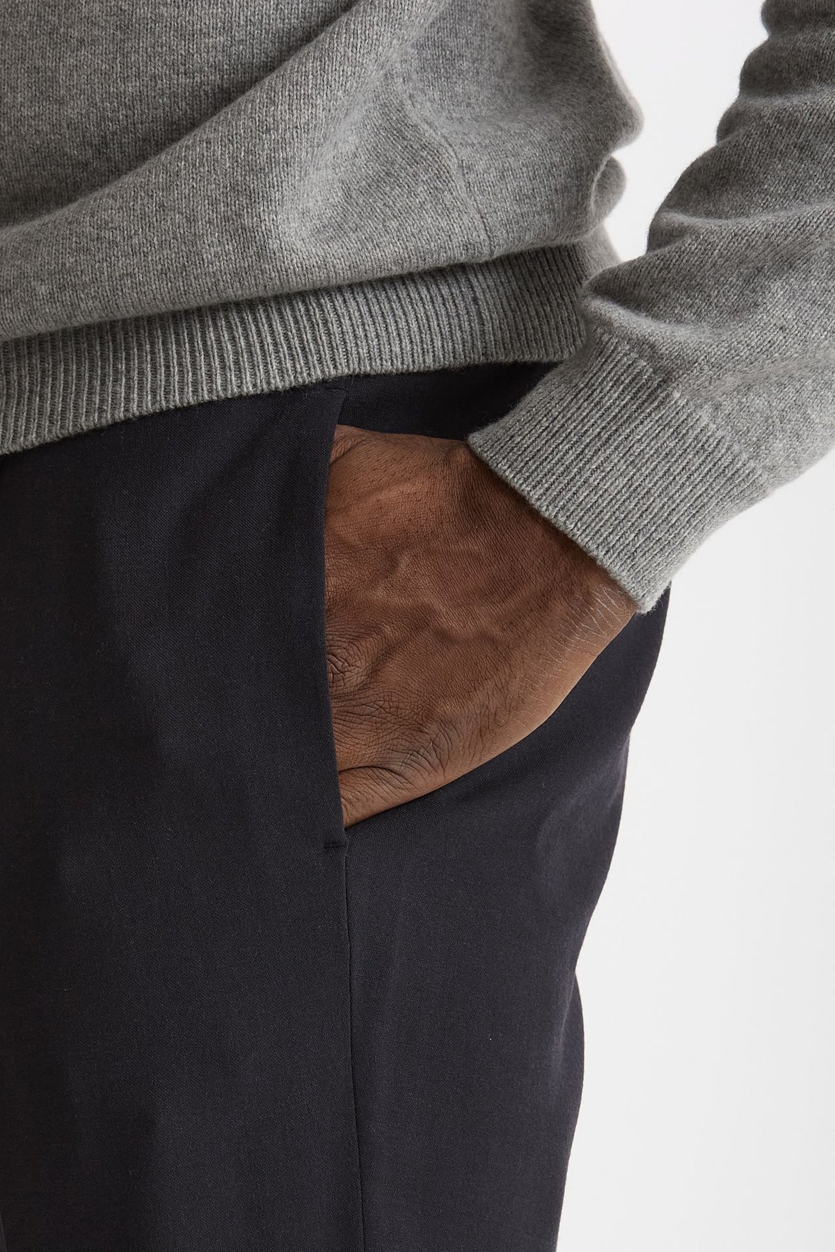 Pantalone in misto lana stretch blu men Santaniello - 6