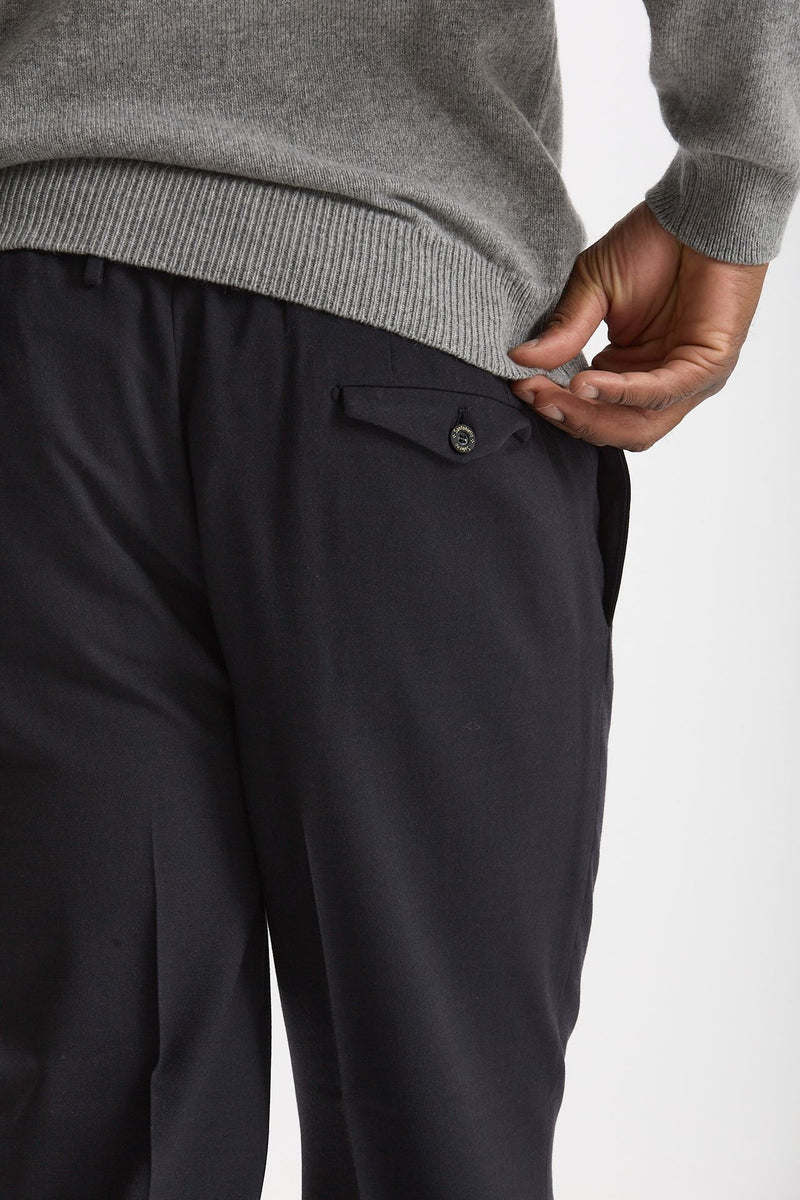 Pantalone in misto lana stretch blu men Santaniello - 7