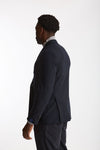 Giacca doppiopetto in lana stretch blu men Santaniello - 4