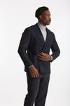 Giacca doppiopetto in lana stretch blu men Santaniello - 1
