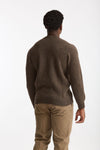 Maglia girocollo in lana marrone chiaro men Scaglione - 3