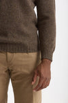 Maglia girocollo in lana marrone chiaro men Scaglione - 6