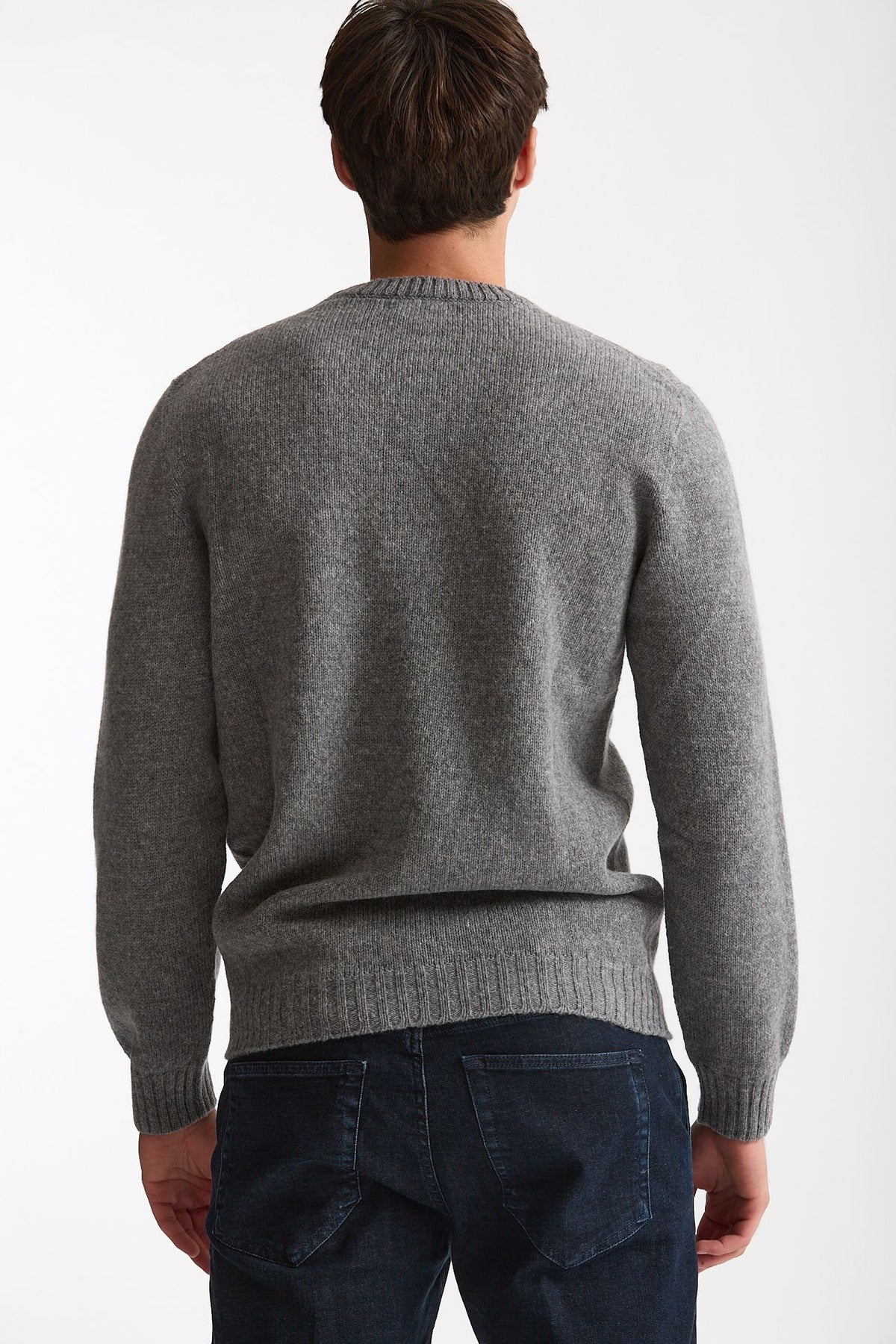 Maglia girocollo in lana grigio men Scaglione - 3