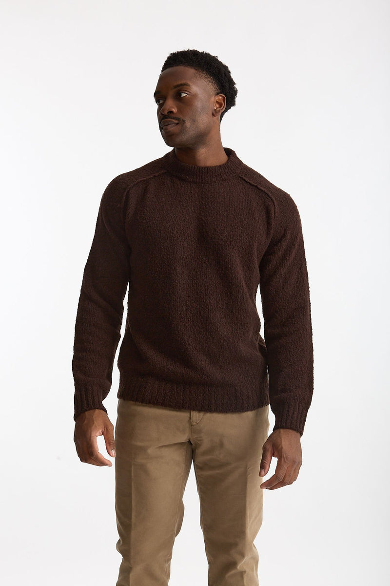 Maglia girocollo in lana cashmere marrone men Scaglione - 2