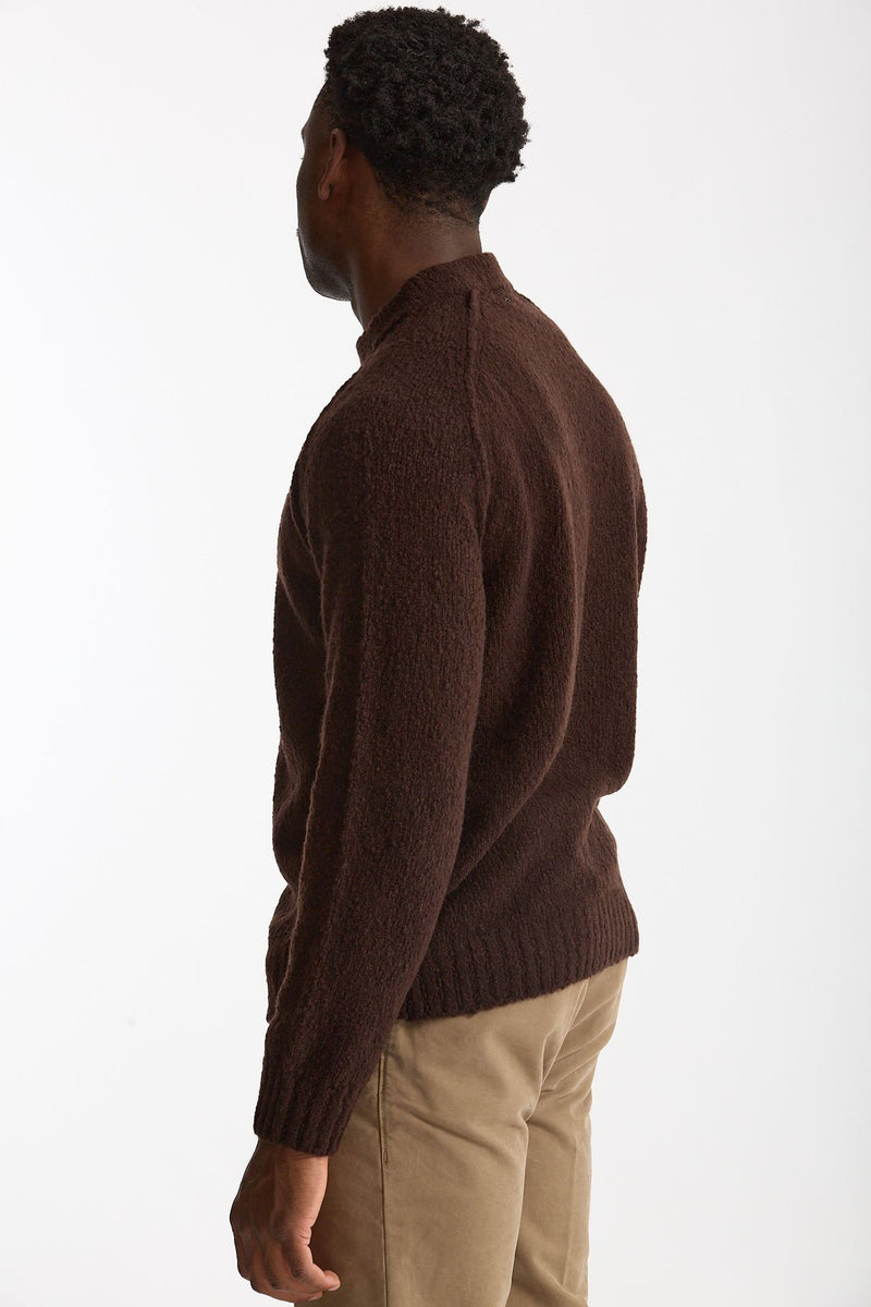 Maglia girocollo in lana cashmere marrone men Scaglione - 3