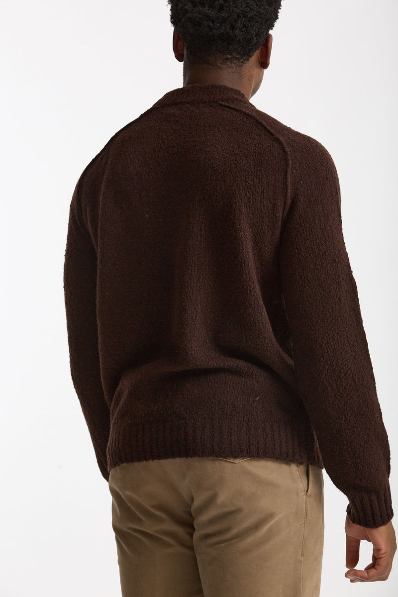 Maglia girocollo in lana cashmere marrone men Scaglione - 4