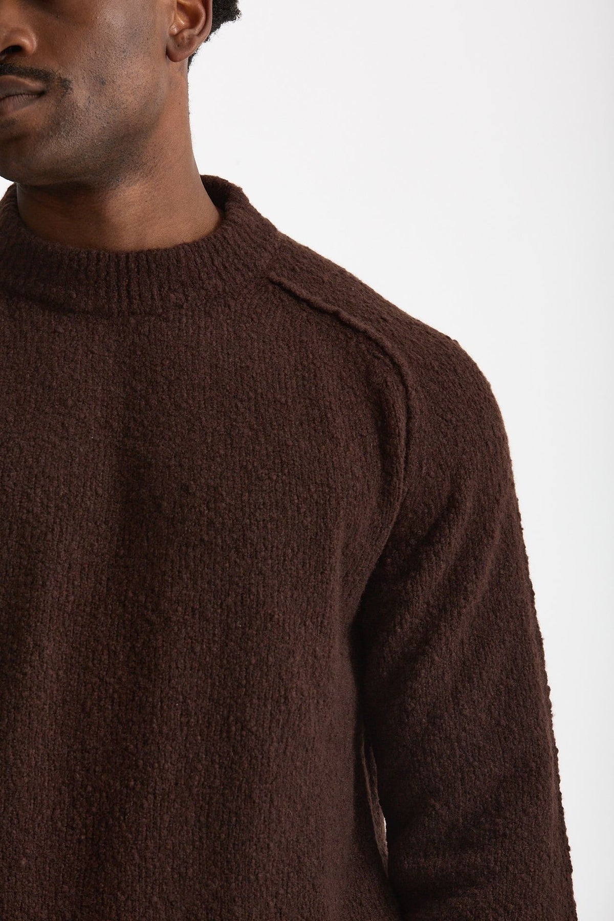 Maglia girocollo in lana cashmere marrone men Scaglione - 5