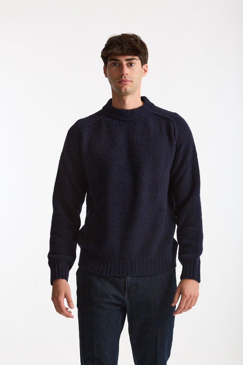 Maglia girocollo in lana cashmere blu men Scaglione - 1