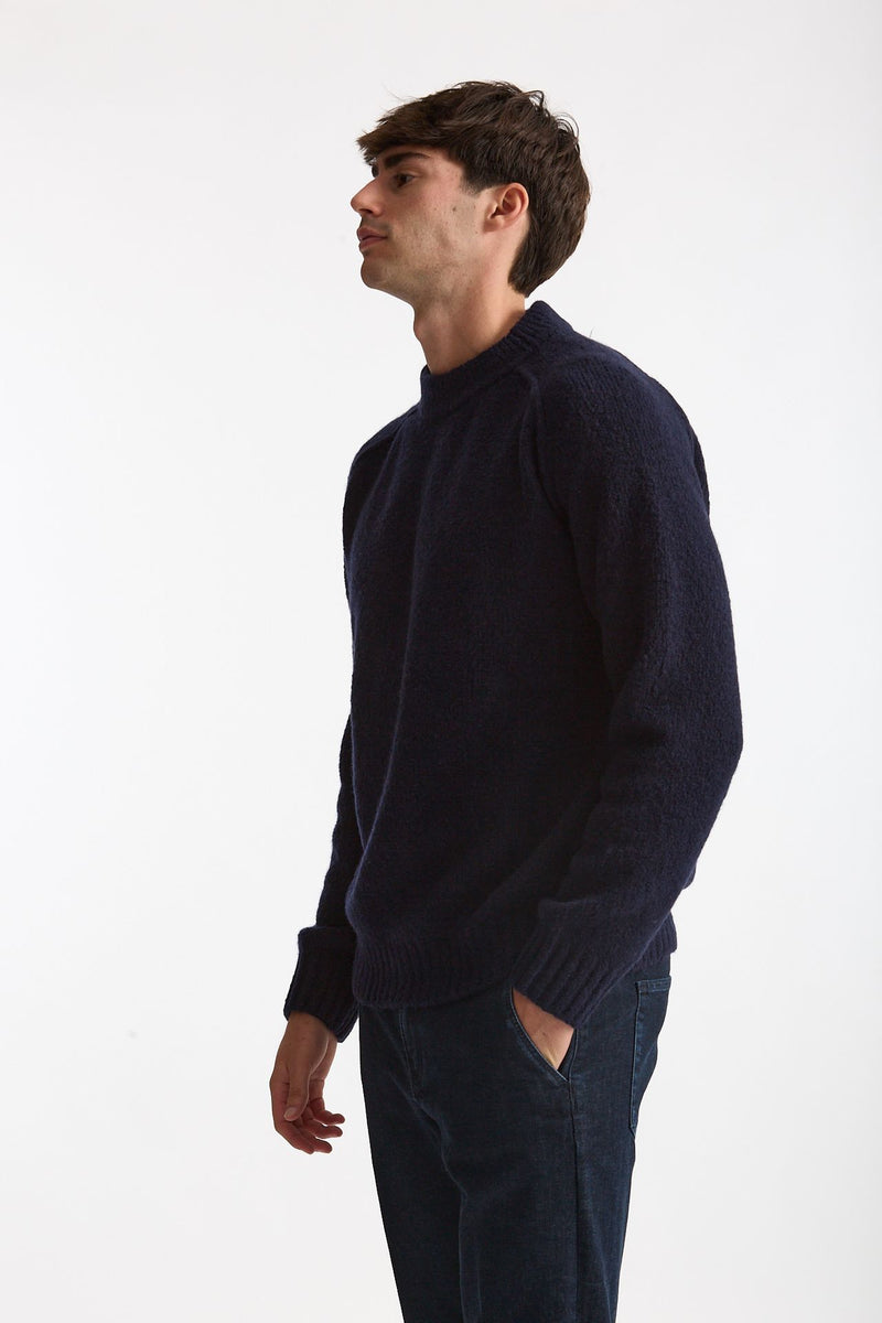 Maglia girocollo in lana cashmere blu men Scaglione - 2