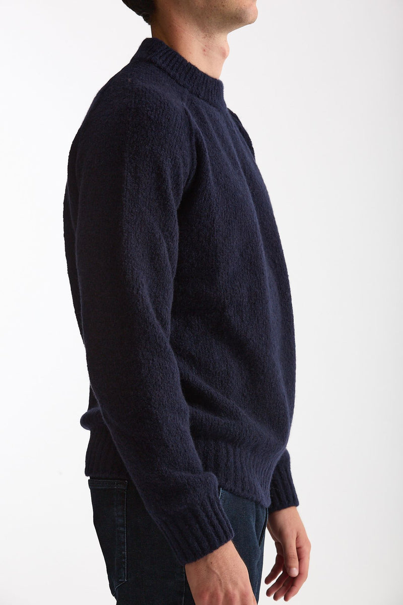 Maglia girocollo in lana cashmere blu men Scaglione - 4