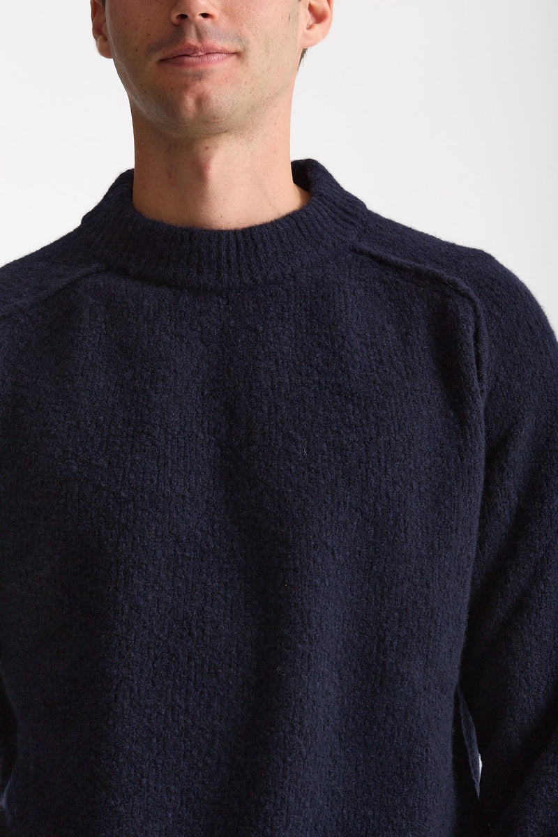 Maglia girocollo in lana cashmere blu men Scaglione - 5