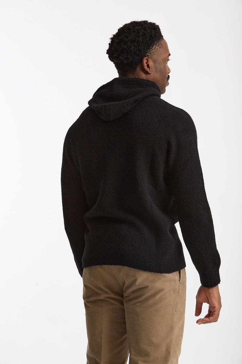 Maglia felpa in lana e cashmere nero men Scaglione - 4