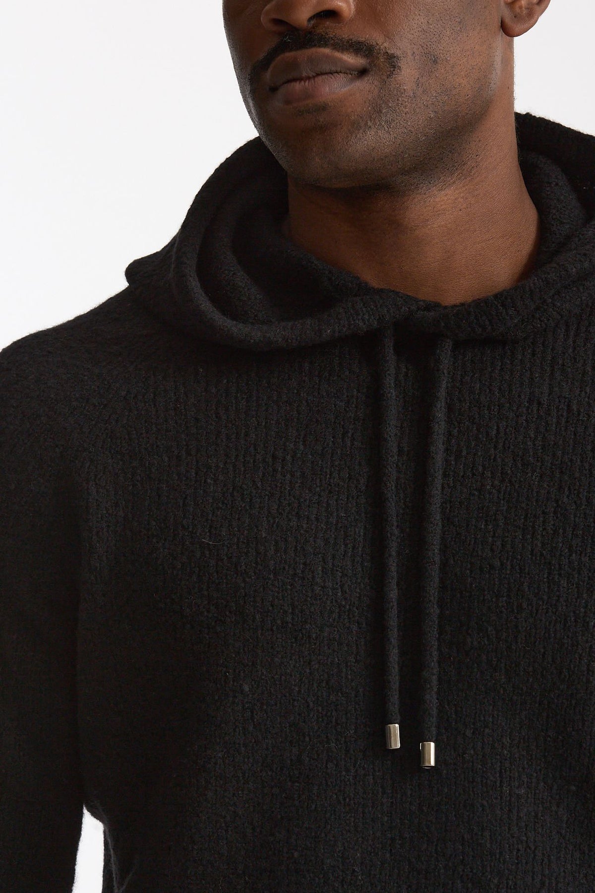 Maglia felpa in lana e cashmere nero men Scaglione - 5