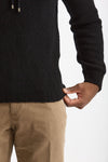 Maglia felpa in lana e cashmere nero men Scaglione - 6