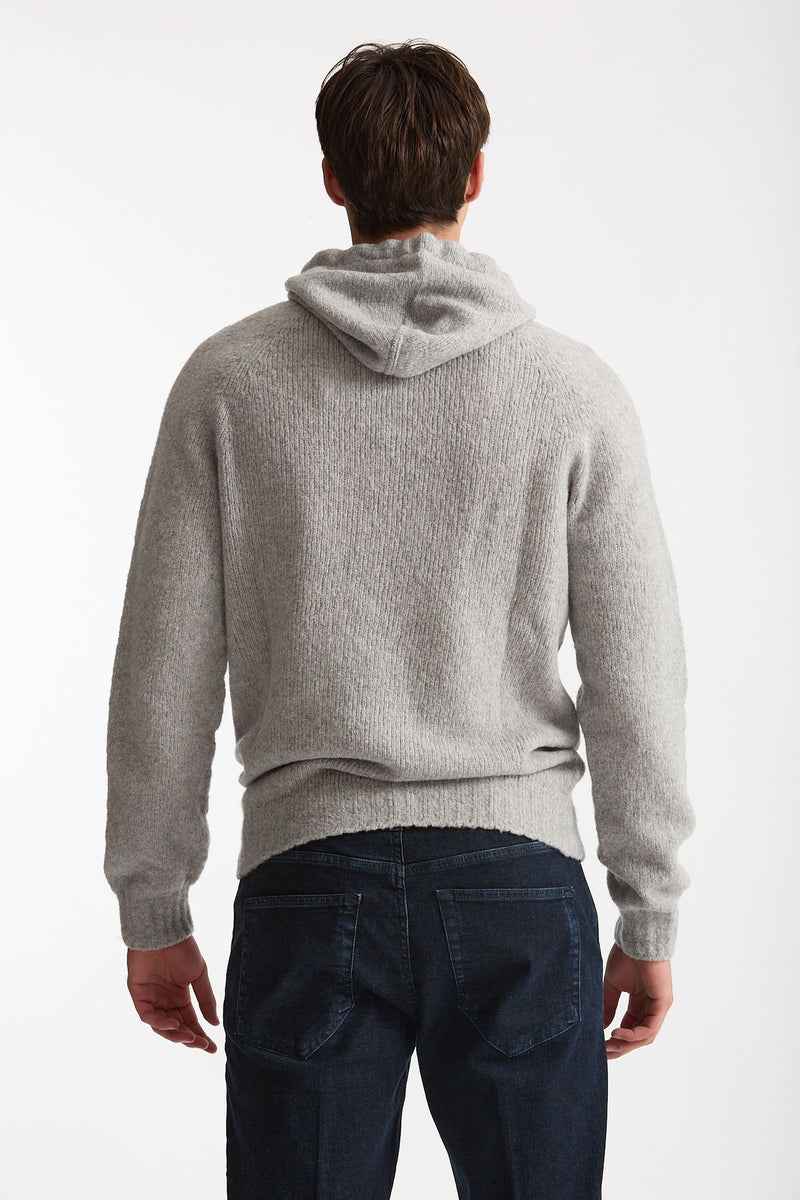 Maglia felpa in lana e cashmere grigio men Scaglione - 4