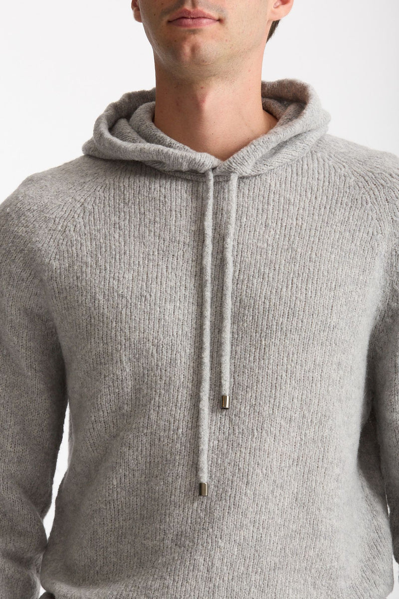 Maglia felpa in lana e cashmere grigio men Scaglione - 5