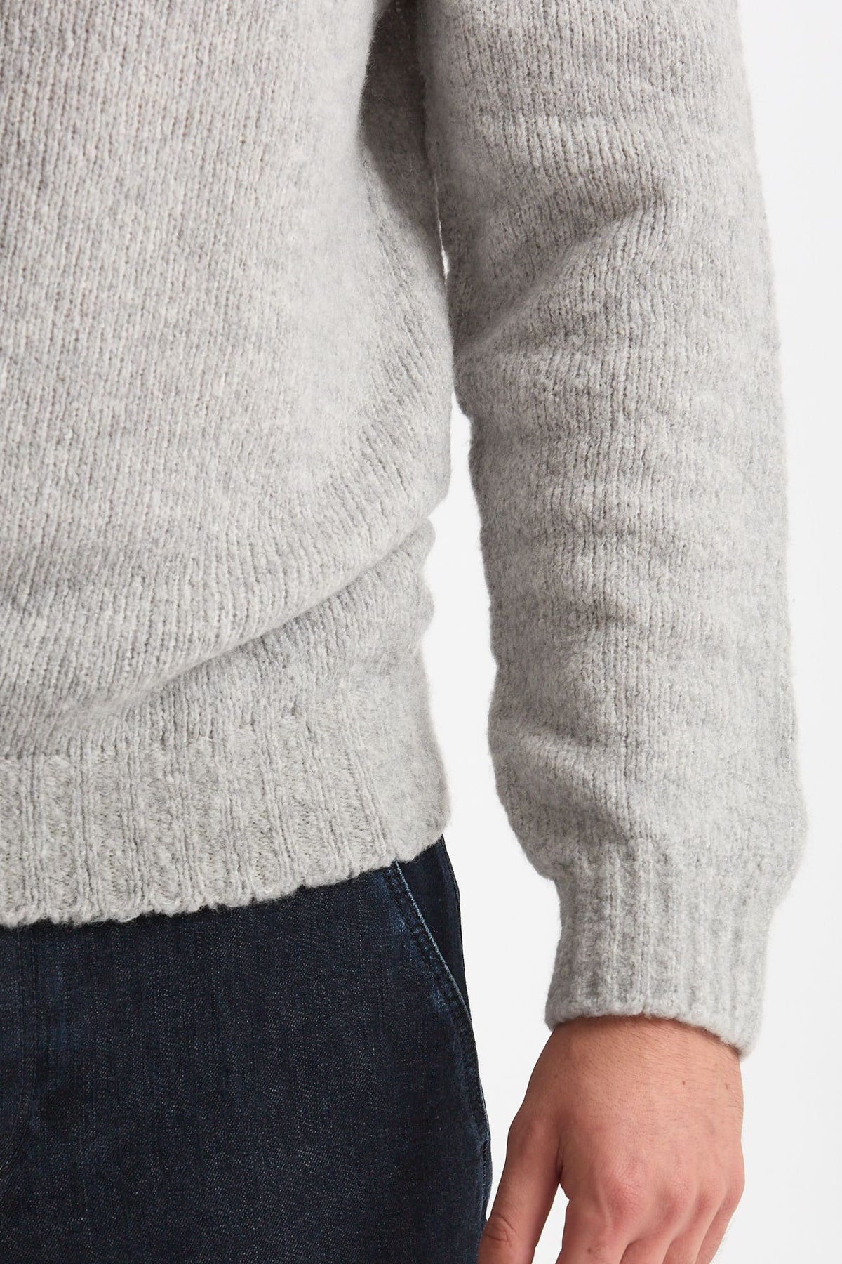 Maglia felpa in lana e cashmere grigio men Scaglione - 6
