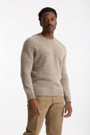 Maglia in lana, alpaca, seta e nylon tweed beige men Scaglione - 4