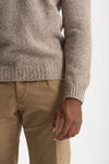 Maglia in lana, alpaca, seta e nylon tweed beige men Scaglione - 6