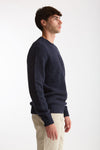 Maglia in lana, alpaca, seta e nylon tweed blu men Scaglione - 4