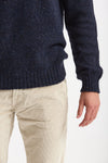 Maglia in lana, alpaca, seta e nylon tweed blu men Scaglione - 6