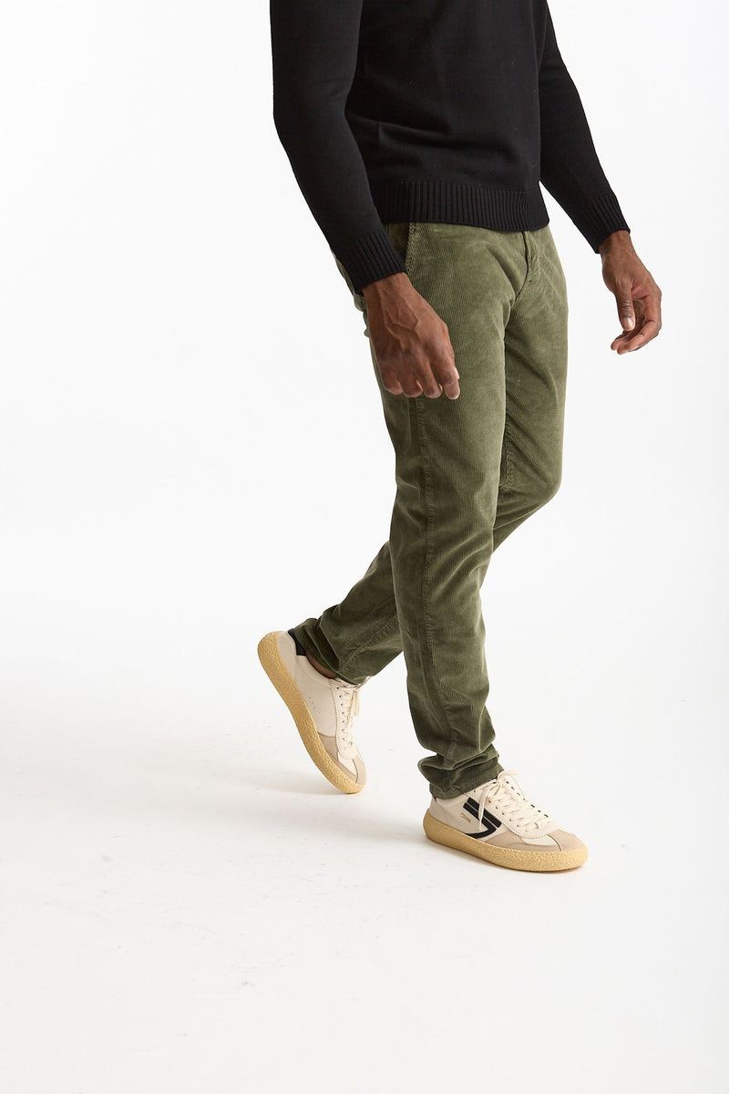 Jeans velluto stretch stone washed verde men Siviglia - 1