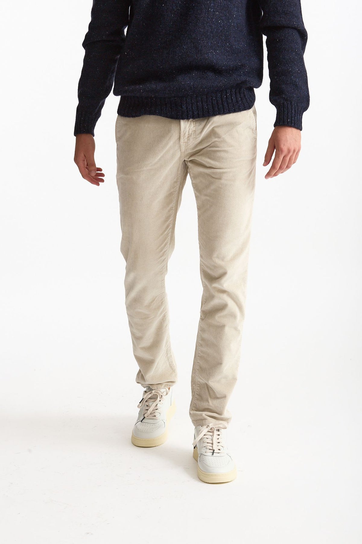Jeans velluto stretch stone washed panna men Siviglia - 2