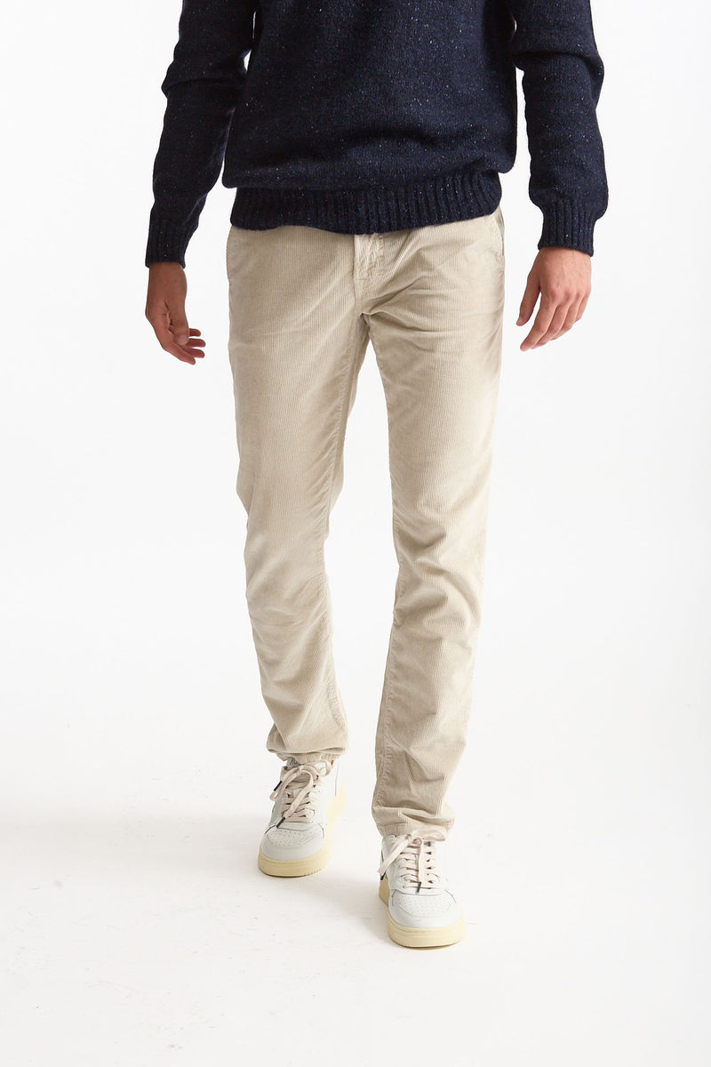 Jeans velluto stretch stone washed panna men Siviglia - 2