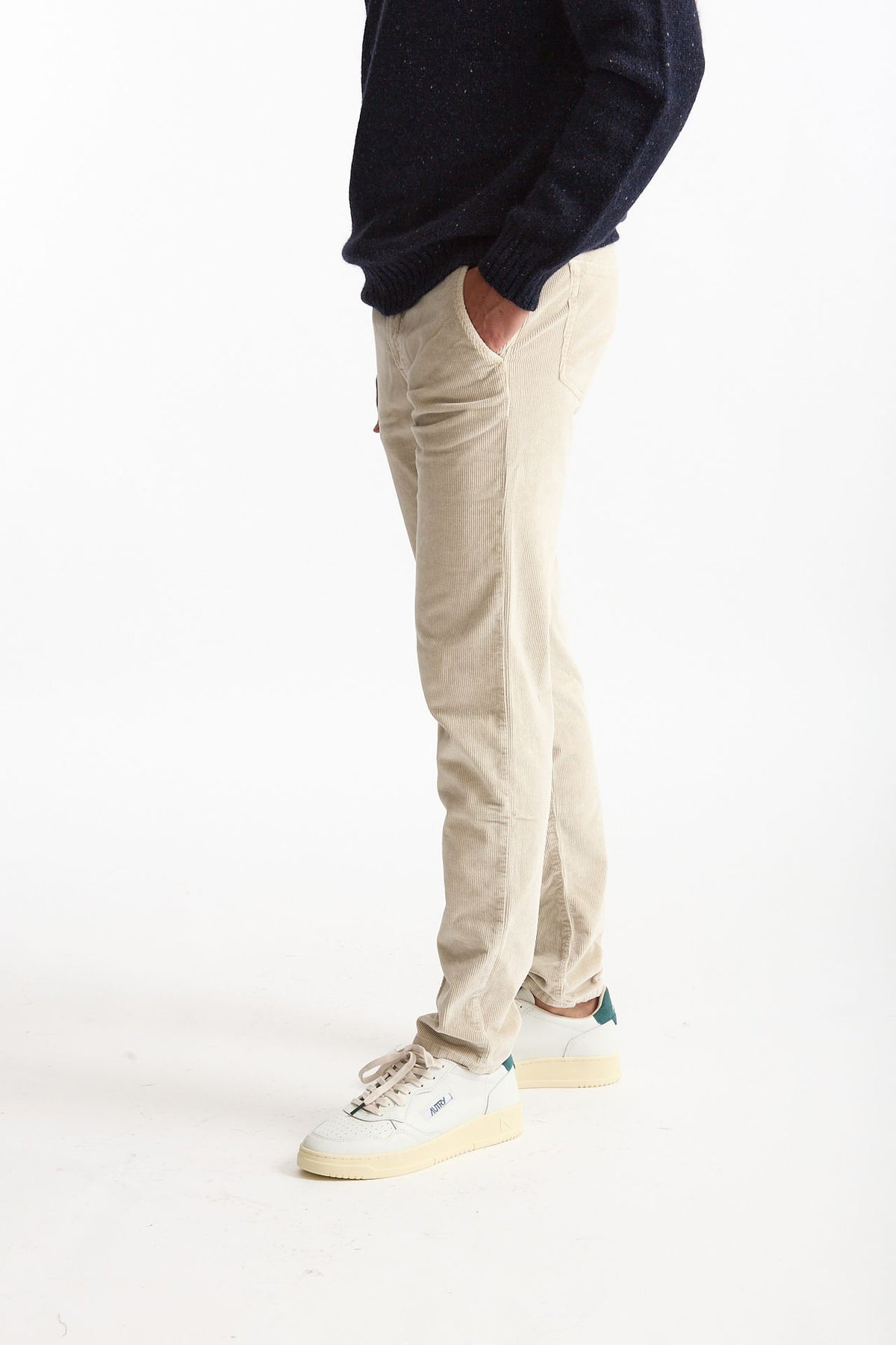 Jeans velluto stretch stone washed panna men Siviglia - 3