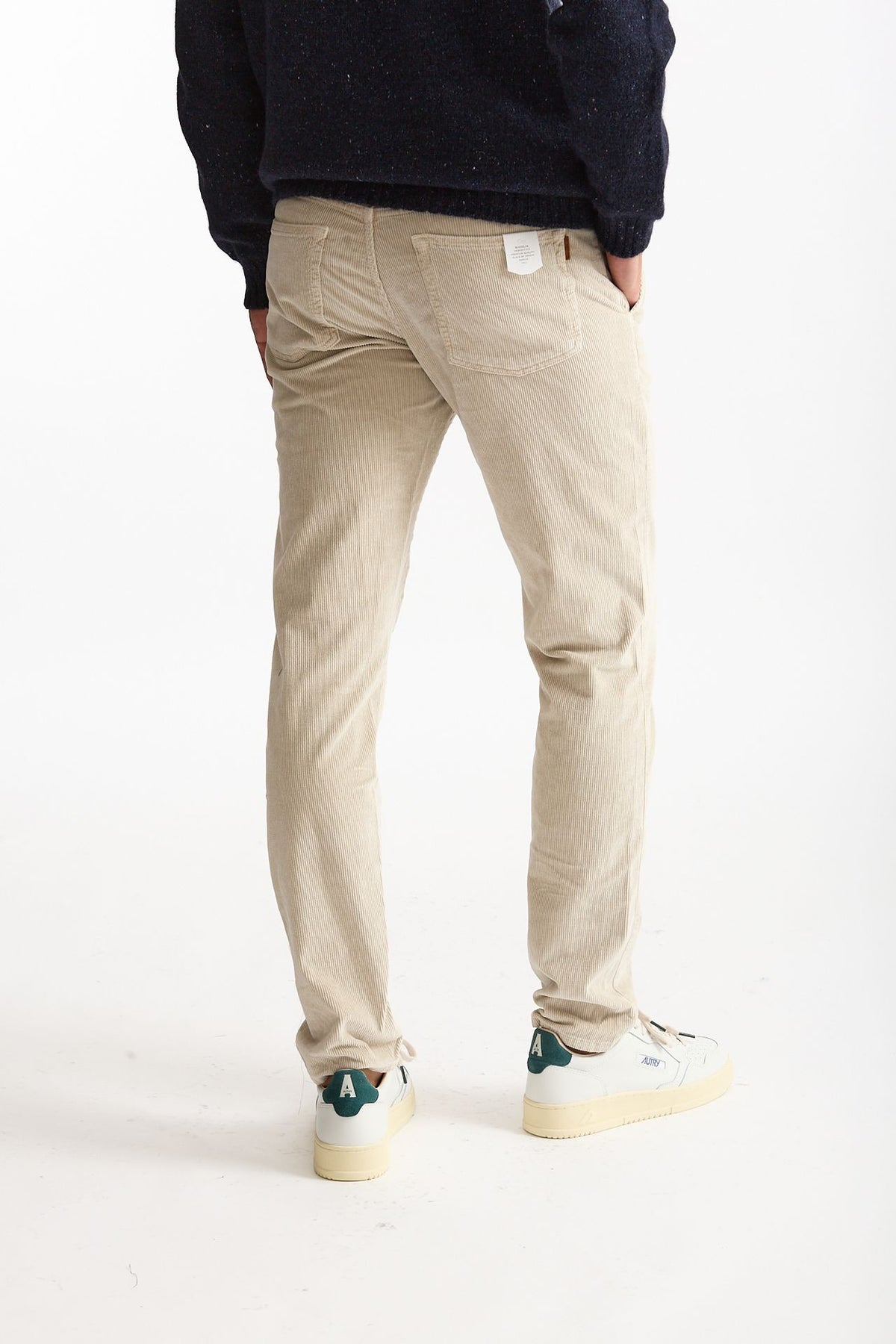 Jeans velluto stretch stone washed panna men Siviglia - 4