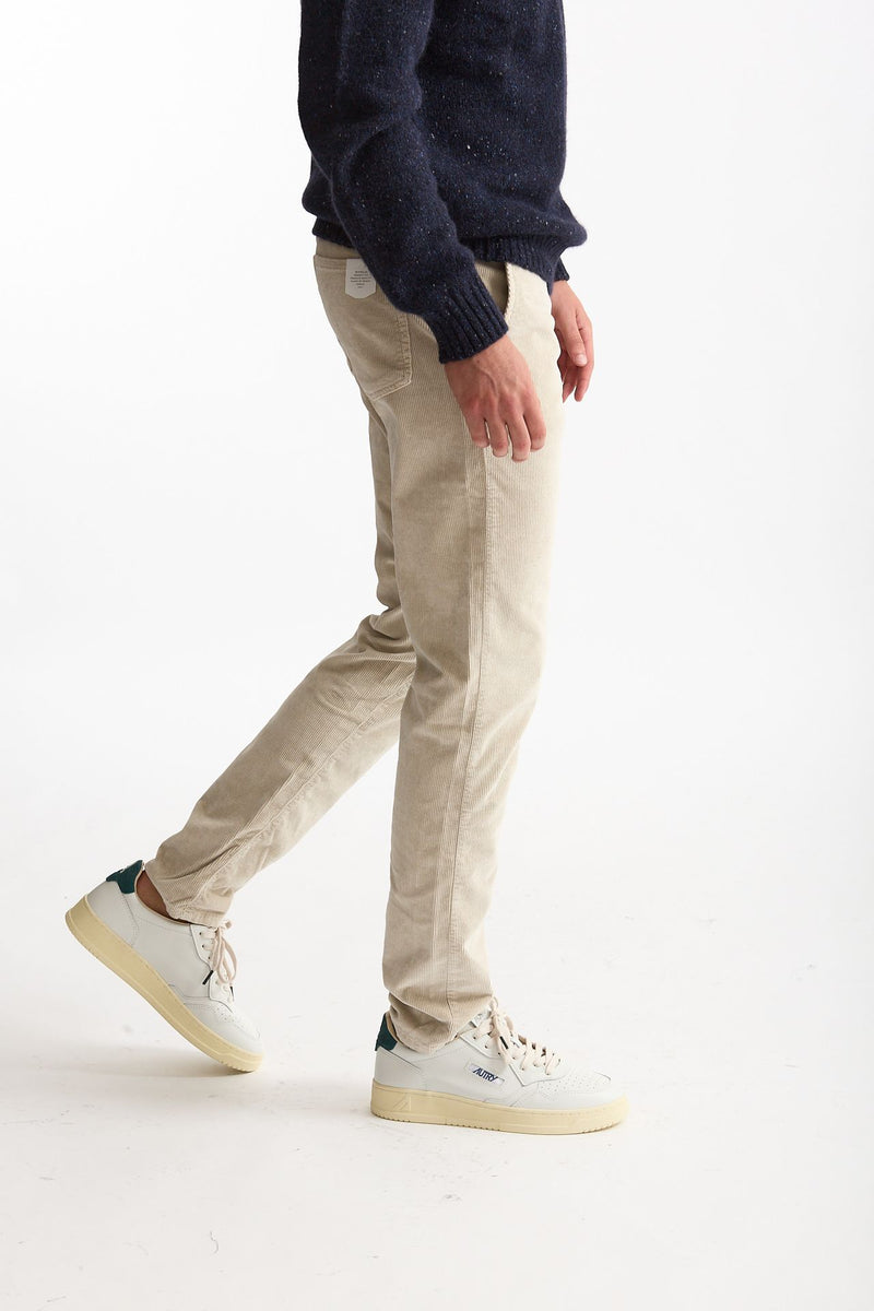 Jeans velluto stretch stone washed panna men Siviglia - 1