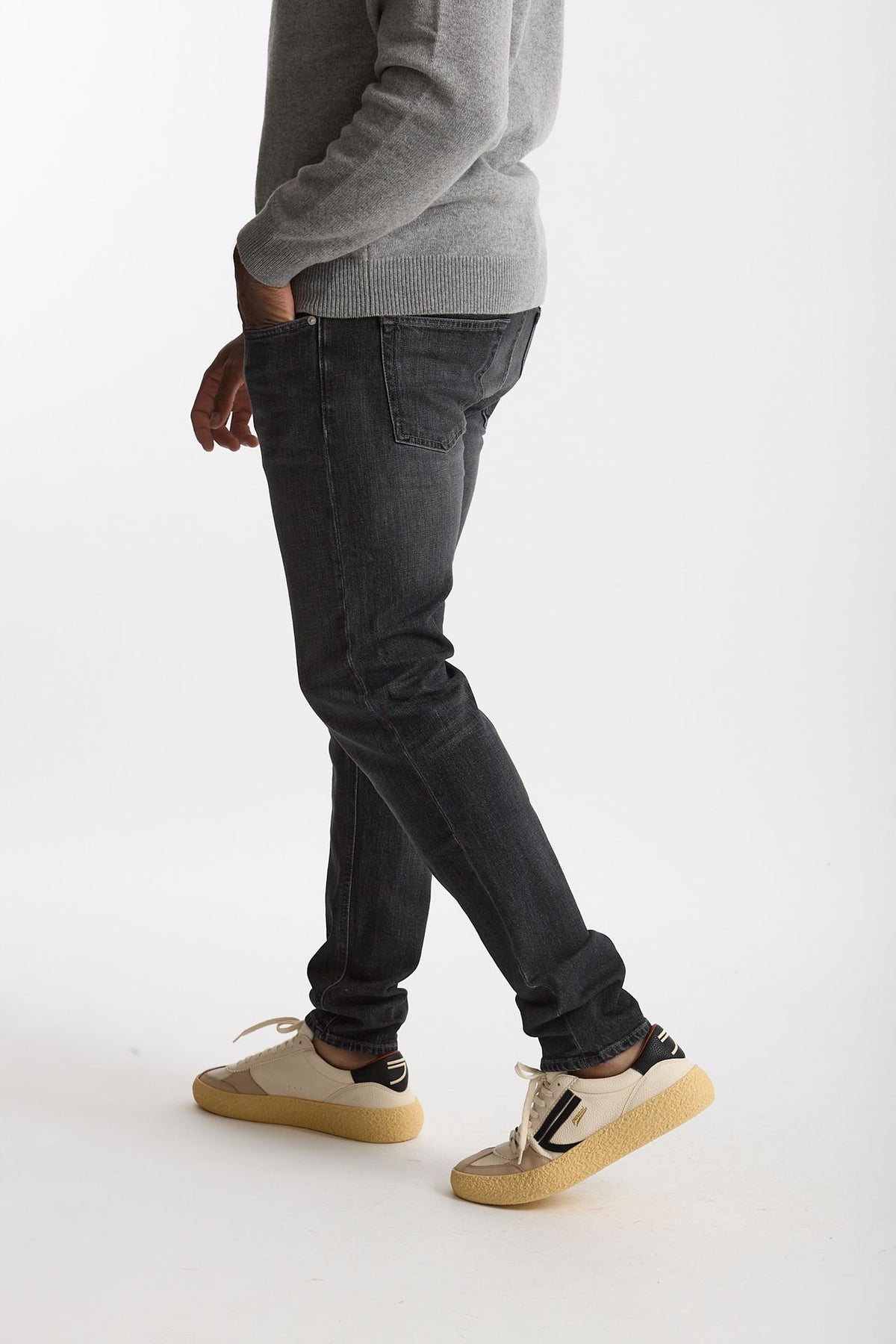 Jeans velluto stretch stone washed grigio men Siviglia - 2