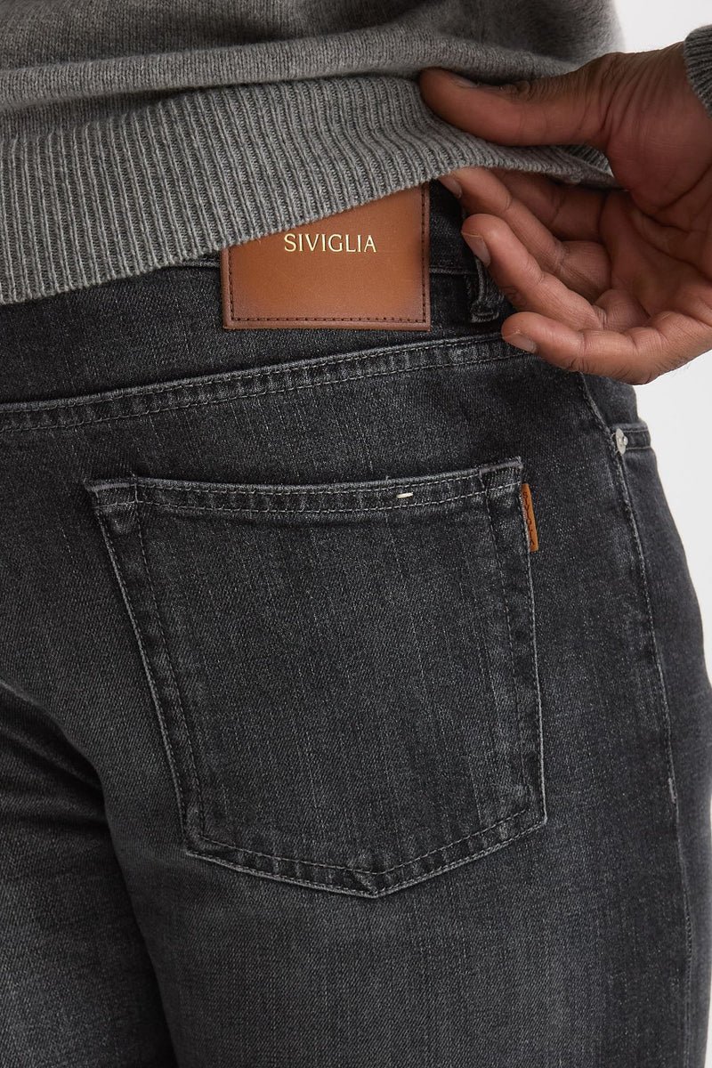 Jeans velluto stretch stone washed grigio men Siviglia - 7