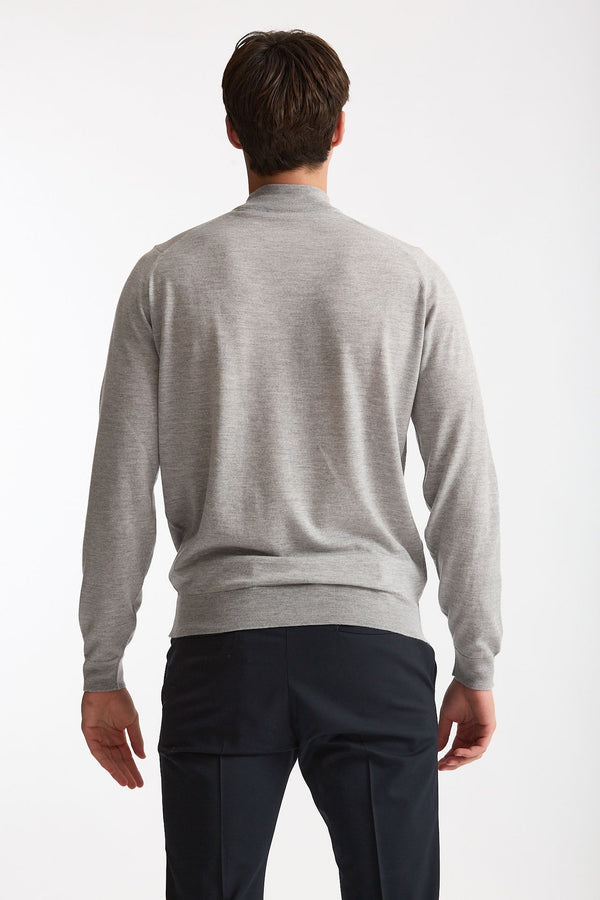 Maglia lupetto in lana grigio chiaro men John smedley