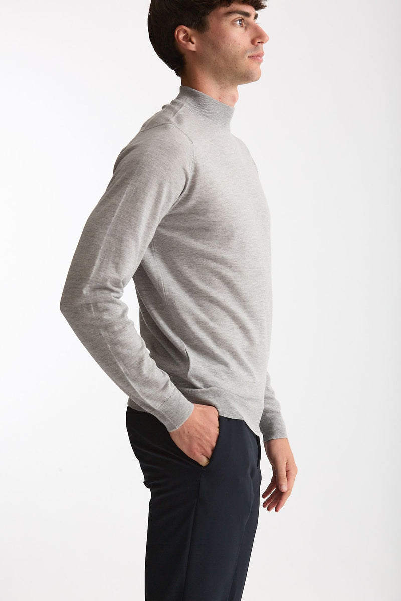 Maglia lupetto in lana grigio chiaro men John smedley - 3