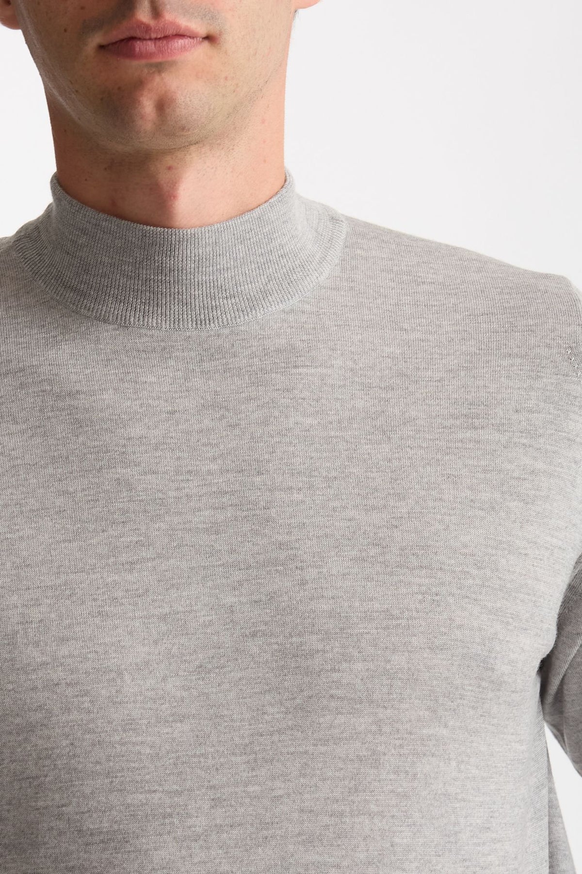 Maglia lupetto in lana grigio chiaro men John smedley - 4
