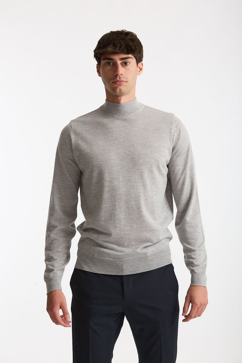 Maglia lupetto in lana grigio chiaro men John smedley - 6