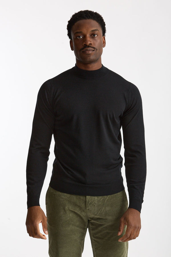Maglia lupetto in lana nero men John smedley