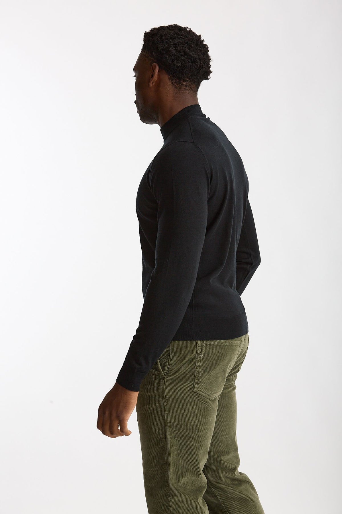 Maglia lupetto in lana nero men John smedley - 3