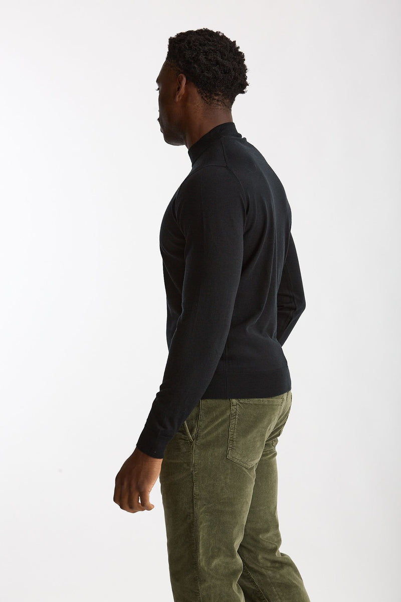 Maglia lupetto in lana nero men John smedley - 3