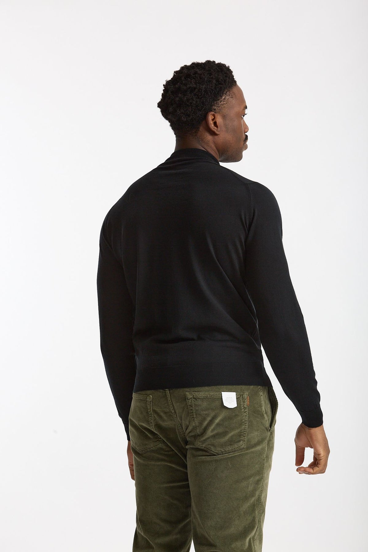 Maglia lupetto in lana nero men John smedley - 4