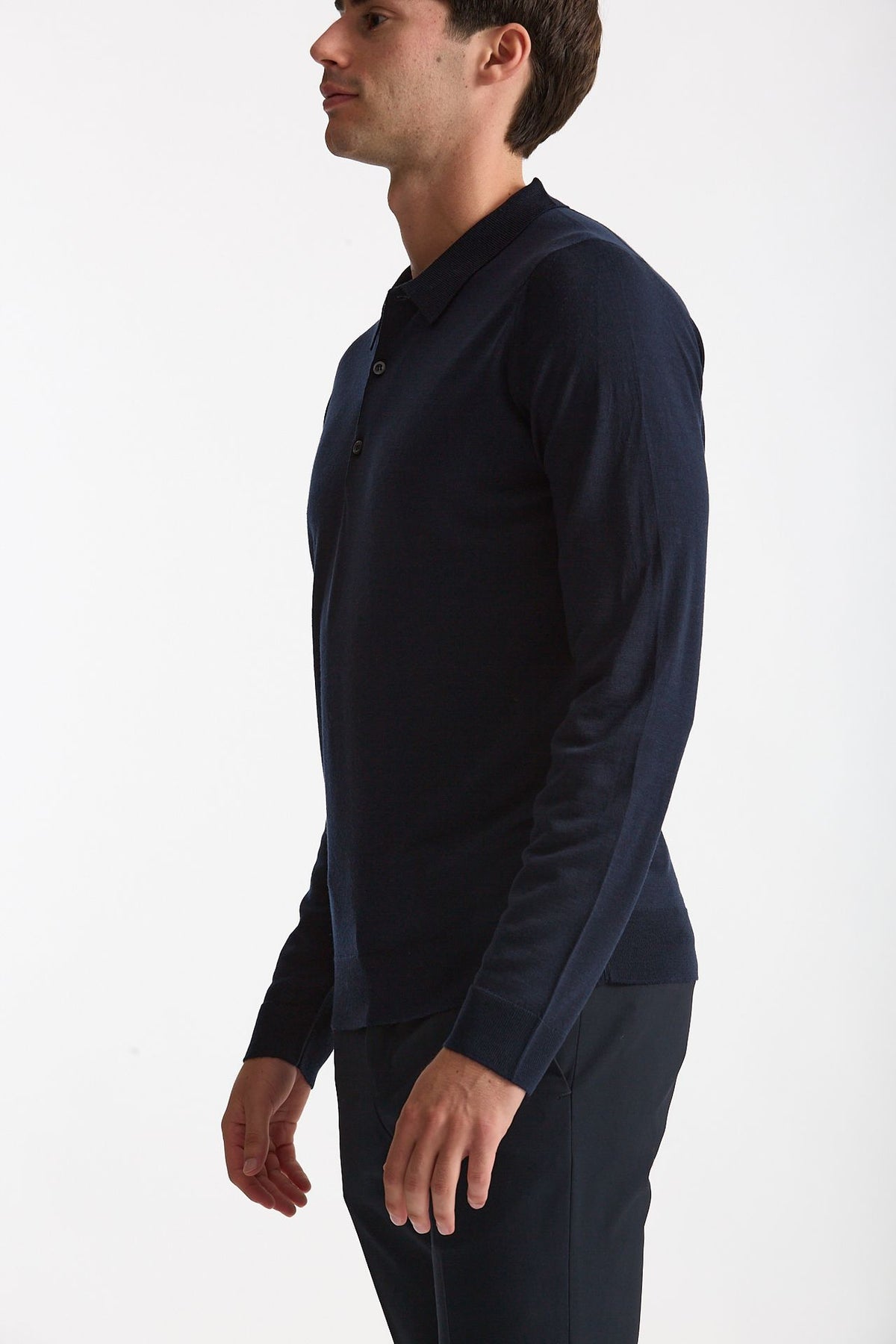 Polo in lana blu men John smedley - 3