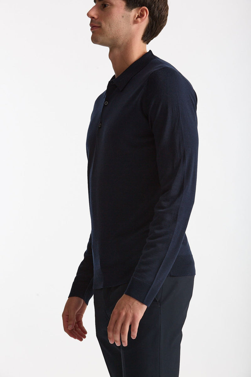Polo in lana blu men John smedley - 3