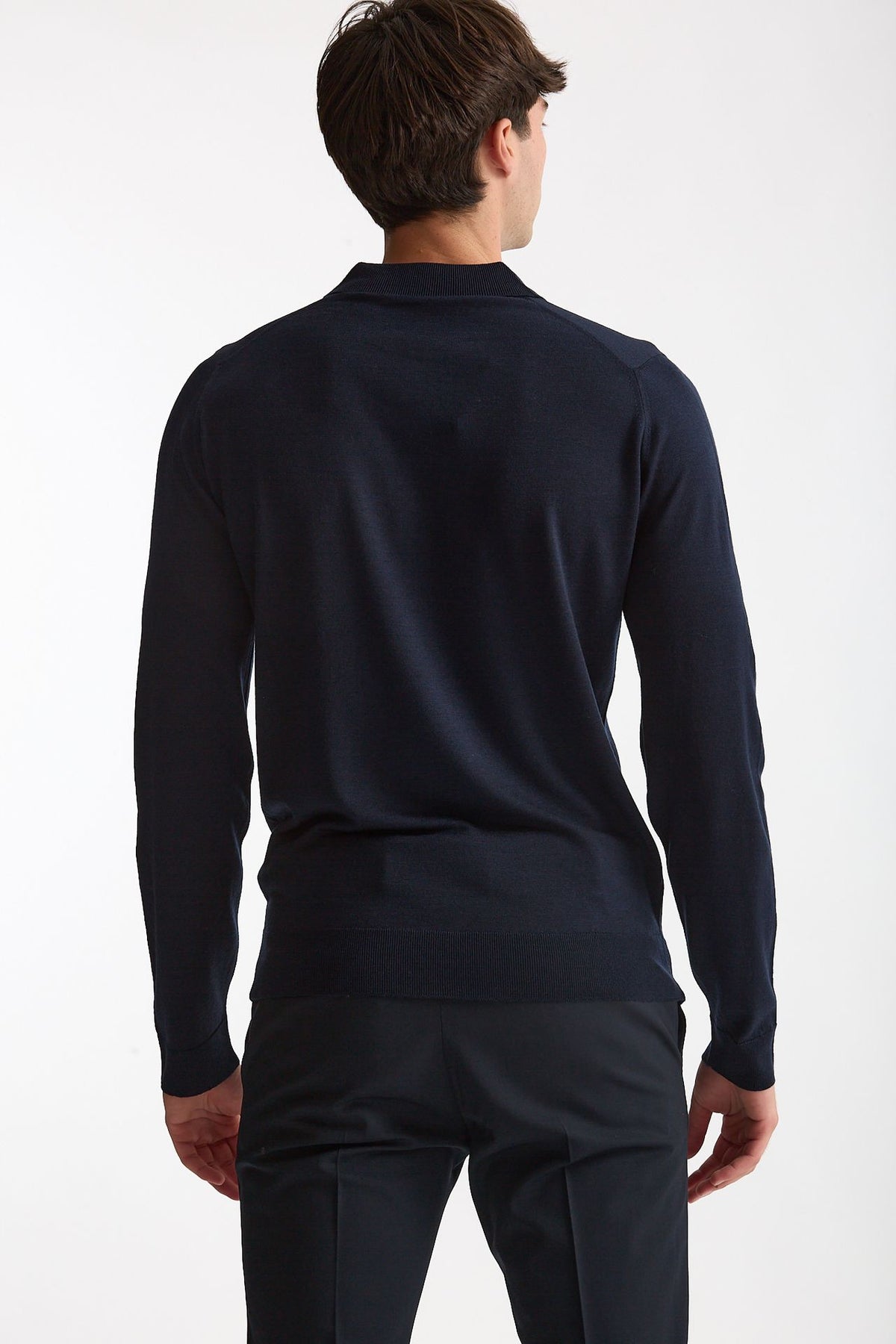 Polo in lana blu men John smedley - 4