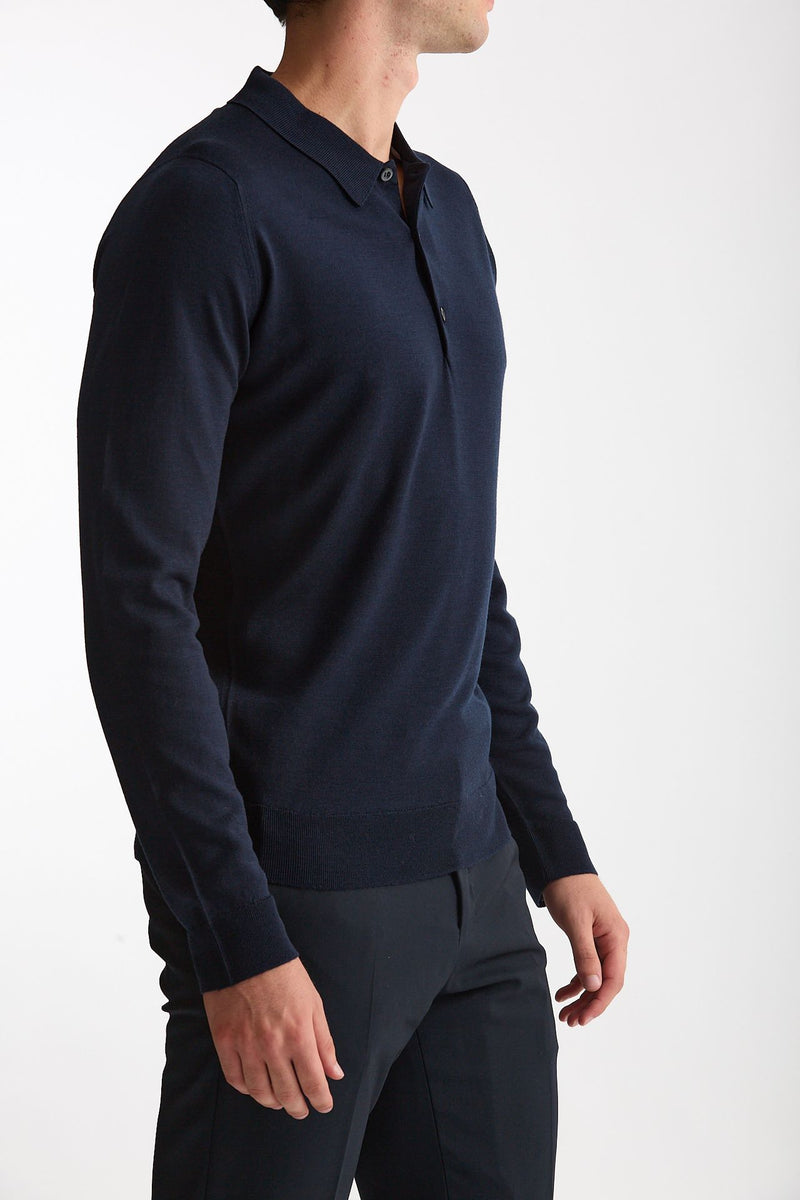Polo in lana blu men John smedley - 1