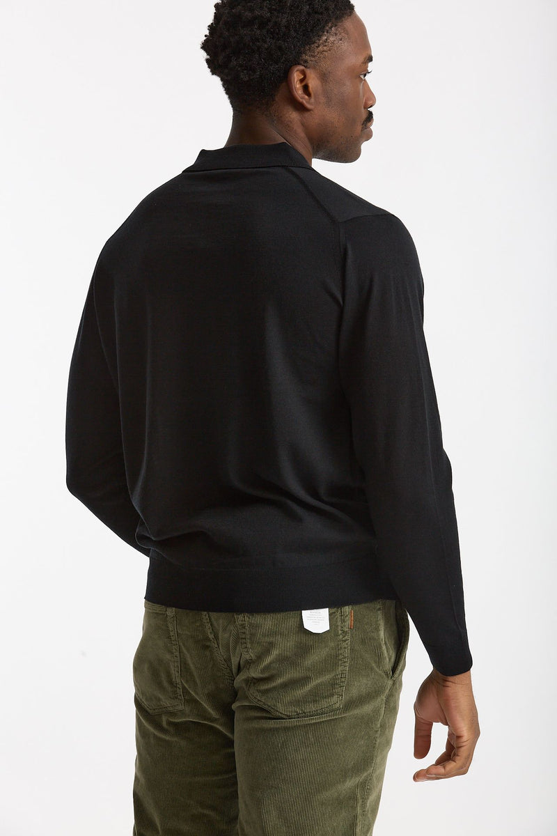 Polo in lana nero men John smedley - 3