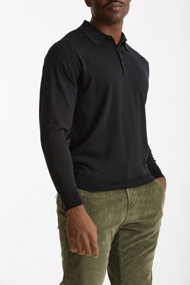 Polo in lana nero men John smedley - 4
